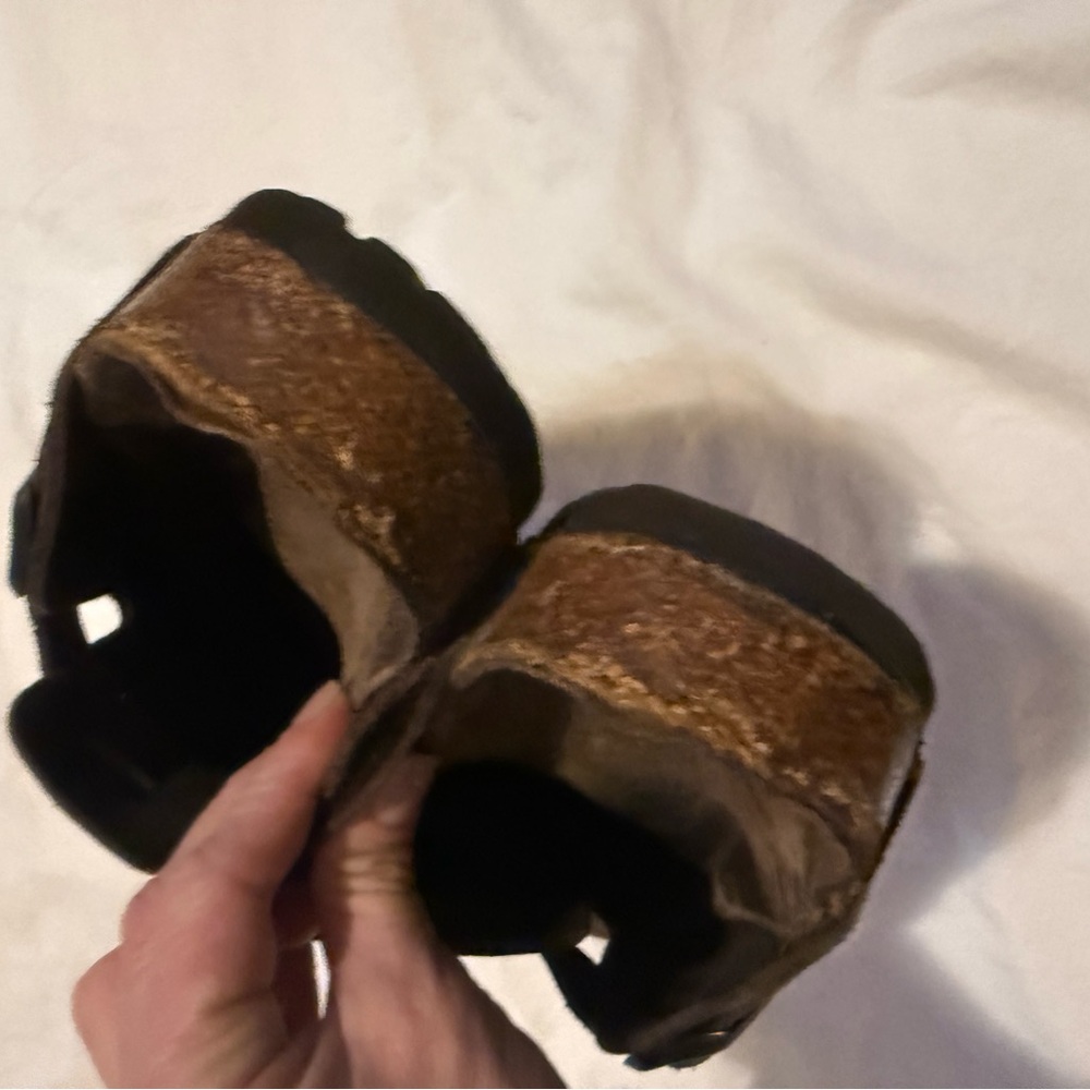 Birkenstock Brown Suede Boston Clogs - Picture 7 of 10
